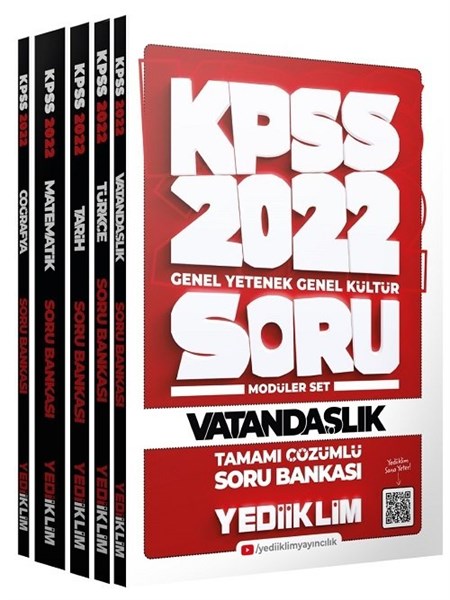 Yediiklim Yayınları 2022 KPSS Genel Yetenek Genel Kültür Tamamı Çözümlü Modüler Soru Bankası